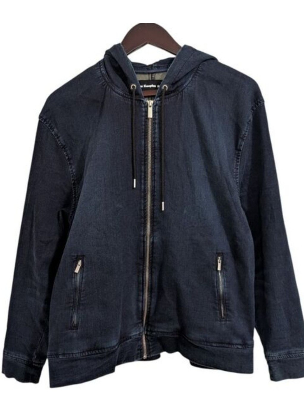 The Kooples Navy Blue Hooded Zip Jacket